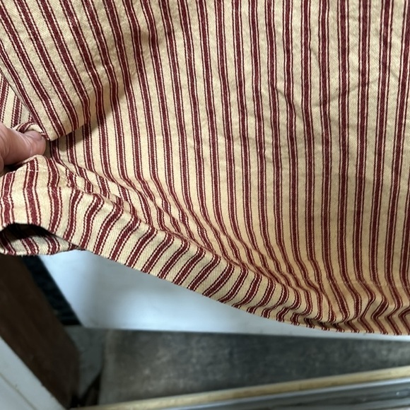 PRE OWNED Home Collection by Raghu York Ticking Barn Red & Nutmeg Shower Curtain - Picture 7 of 15